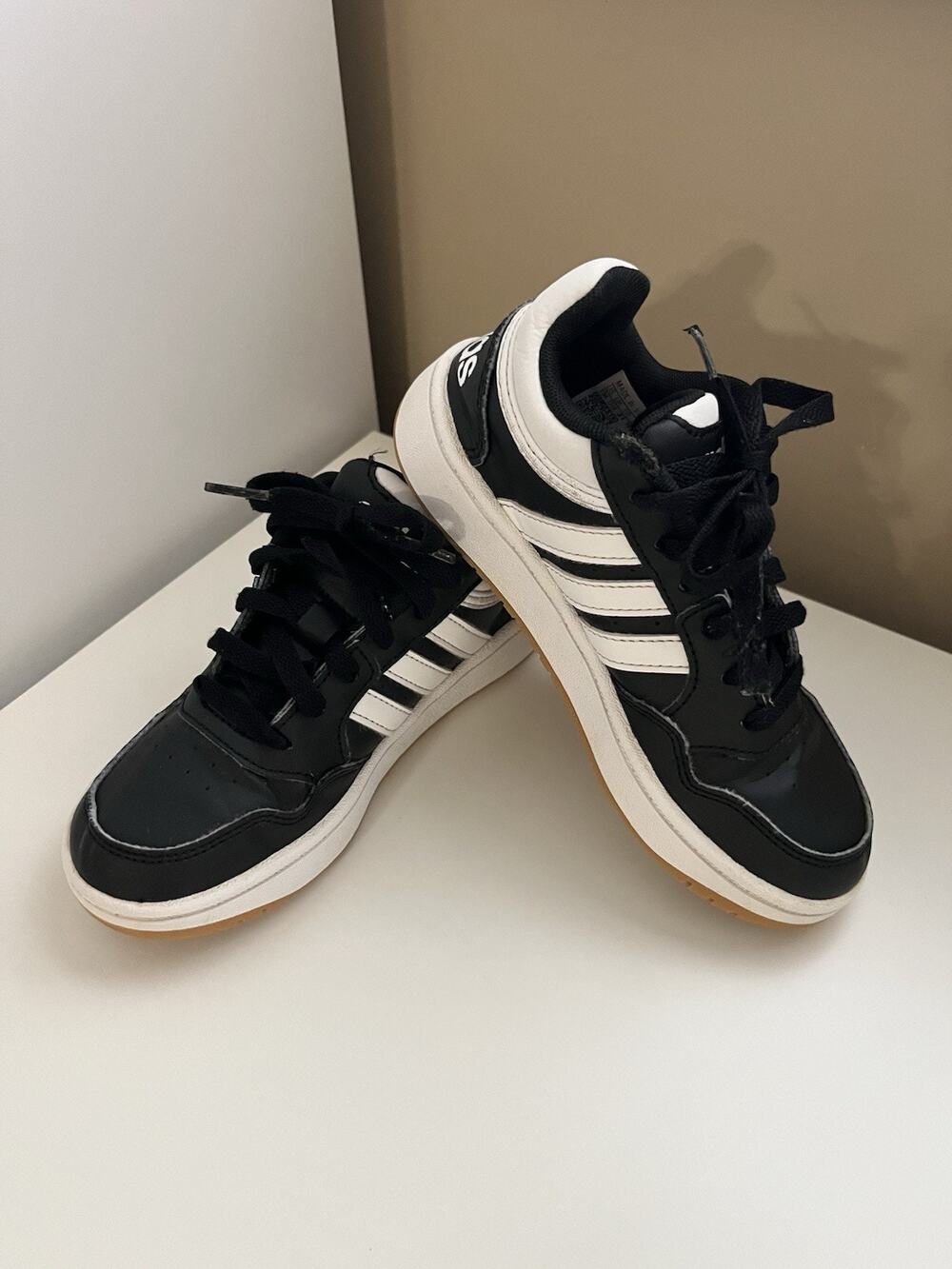 Kids Adidas Hoops Black White Size 13K